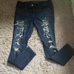 American Eagle dark wash ripped jeans